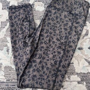 VOGO Athletica Brown and Black Floral Print Leggings
